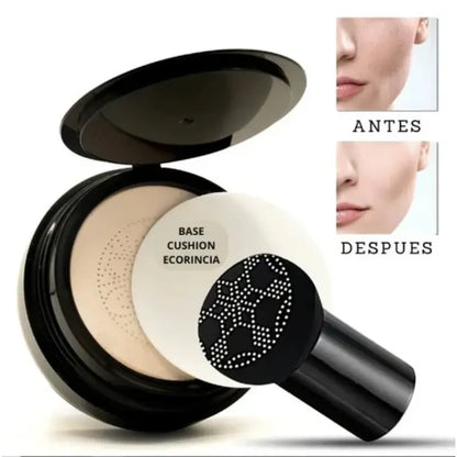 Base cushion CREAM PROFESIONAL antes y después de la aplicación