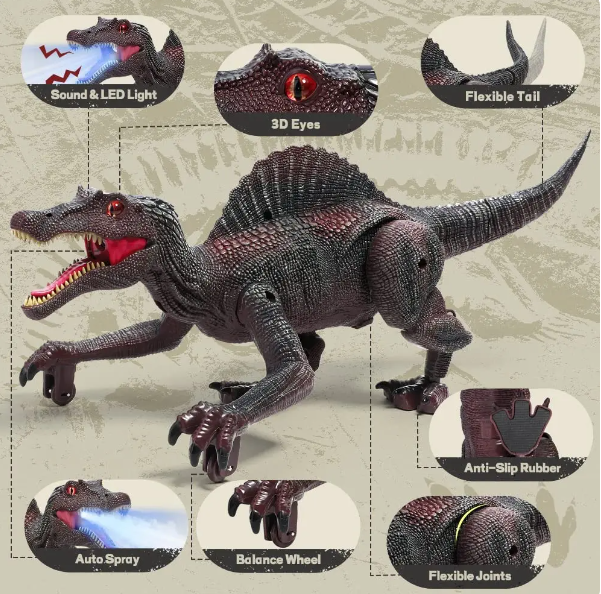Dinosaurio Láser a Control Remoto con Vapor